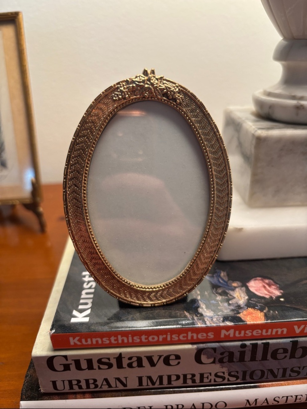 Ornate Oval Gold Photo Frame Vintage
